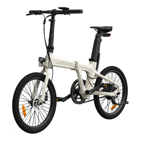 Bicicleta Elétrica ADO Air 20 - Potência 250W Bateria 36V9.6Ah Autonomia Assistida 100KM Freio a Disco Hidráulico - Branco Marfim