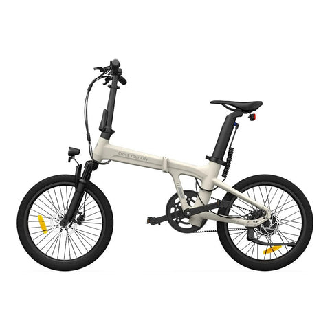 Bicicleta Elétrica ADO Air 20S - Potência 250W Bateria 36V9.6Ah Autonomia Assistida 100KM Freio a Disco Hidráulico - Branco Marfim