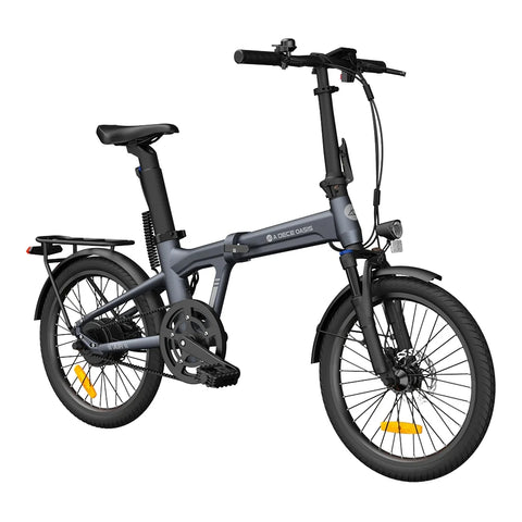 Bicicleta Elétrica ADO Air 20 Pro - Potência 250W Bateria 36V9.6Ah Autonomia Assistida 100KM Freio a Disco Hidráulico - Cinza
