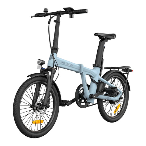 Bicicleta Elétrica ADO Air 20 Pro - Potência 250W Bateria 36V9.6Ah Autonomia Assistida 100KM Freio a Disco Hidráulico - Azul