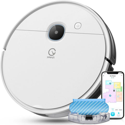 Yeedi Vac Max Aspirador Robótico Sem Base - 3000Pa de Sucção Bateria de 5200mAh Autonomia de 200min 70dB de Ruído - Branco