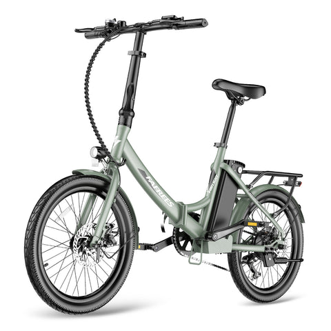 Bicicleta Elétrica FAFREES F20 Light 16.75AH - Motor 250W Bateria 36V16.75Ah Alcance 130KM Freio a Disco Mecânico - Verde Escuro