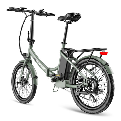 Bicicleta Elétrica FAFREES F20 Light 16.75AH - Motor 250W Bateria 36V16.75Ah Alcance 130KM Freio a Disco Mecânico - Verde Escuro