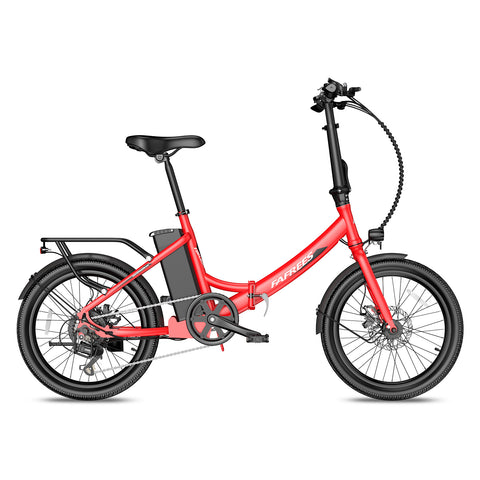 Bicicleta Elétrica FAFREES F20 Light 16.75AH - Motor 250W Bateria 36V16.75Ah Alcance 130KM Freio a Disco Mecânico - Vermelha