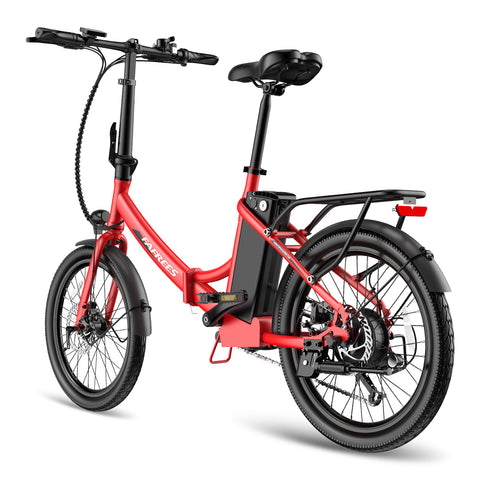Bicicleta Elétrica FAFREES F20 Light 16.75AH - Motor 250W Bateria 36V16.75Ah Alcance 130KM Freio a Disco Mecânico - Vermelha