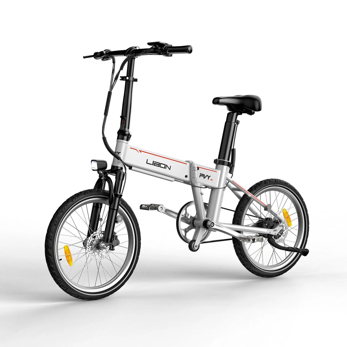 PVY Libon 10AH Bicicleta Elétrica - Potência 500W Bateria 36V10AH Autonomia 130KM Freios a Disco Hidráulicos - Branco