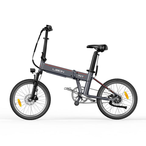 PVY Libon 10AH Bicicleta Elétrica - Potência 500W Bateria 36V10AH Autonomia 130KM Freios a Disco Hidráulicos - Cinza