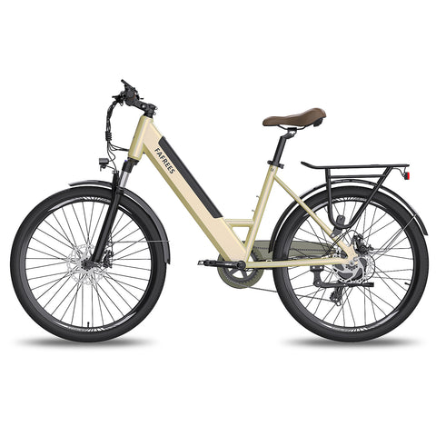 FAFREES F26 Pro 14.5AH Bicicleta Elétrica - Motor 250W Bateria 36V14.5AH Alcance 110KM Freio a Disco Mecânico - Dourado
