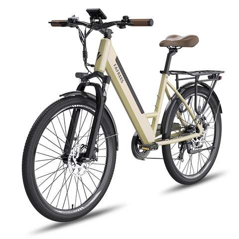 FAFREES F26 Pro 14.5AH Bicicleta Elétrica - Motor 250W Bateria 36V14.5AH Alcance 110KM Freio a Disco Mecânico - Dourado