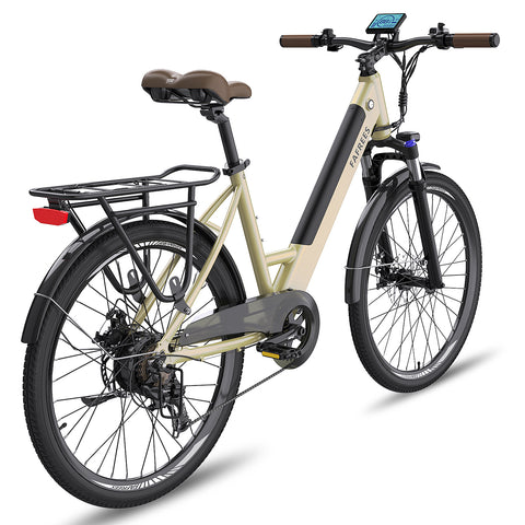 FAFREES F26 Pro 14.5AH Bicicleta Elétrica - Motor 250W Bateria 36V14.5AH Alcance 110KM Freio a Disco Mecânico - Dourado
