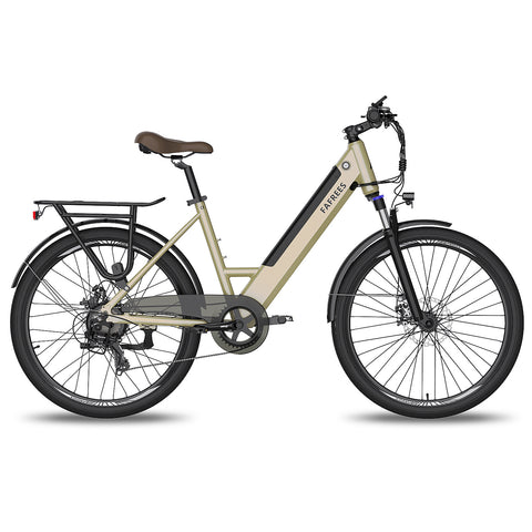 FAFREES F26 Pro 14.5AH Bicicleta Elétrica - Motor 250W Bateria 36V14.5AH Alcance 110KM Freio a Disco Mecânico - Dourado