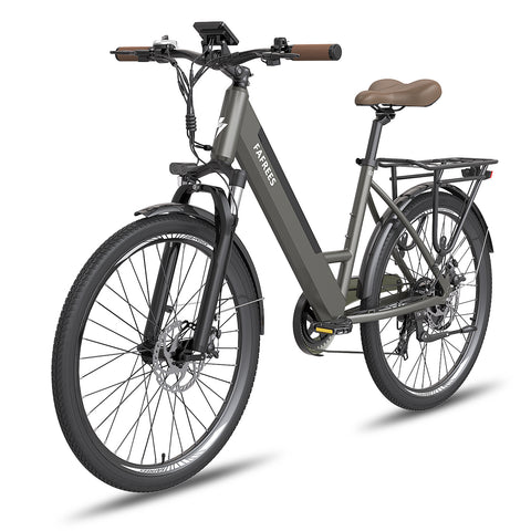 FAFREES F26 Pro 14.5AH Bicicleta Elétrica - Motor 250W Bateria 36V14.5AH Alcance 110KM Freio a Disco Mecânico - Cinza