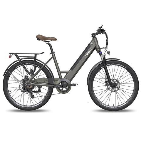 FAFREES F26 Pro 14.5AH Bicicleta Elétrica - Motor 250W Bateria 36V14.5AH Alcance 110KM Freio a Disco Mecânico - Cinza