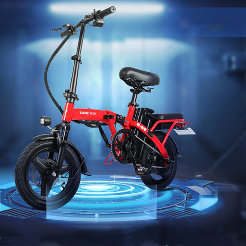 Bicicleta Elétrica Honey Whale S6-S - Potência 350W Bateria 48V10.4AH Autonomia 40KM Freios a Disco - Vermelho