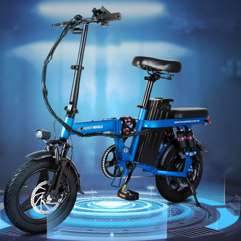 Bicicleta Elétrica Honey Whale S6 Pro-S - Potência 350W Bateria  48V15AH Autonomia 50KM Freios a Disco - Azul