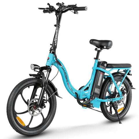 SAMEBIKE CY20-IT Bicicleta Elétrica - Motor 350W Bateria 36V13AH Autonomia 35KM Travão a Disco Mecânico - Lago Azul