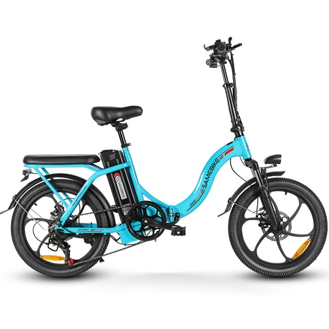 SAMEBIKE CY20-IT Bicicleta Elétrica - Motor 350W Bateria 36V13AH Autonomia 35KM Travão a Disco Mecânico - Lago Azul
