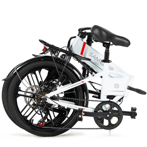 SAMEBIKE 20LVXD30-II Bicicleta Elétrica - Motor 350W Bateria 48V10AH Autonomia 40KM Travão a Disco Mecânico - Branco
