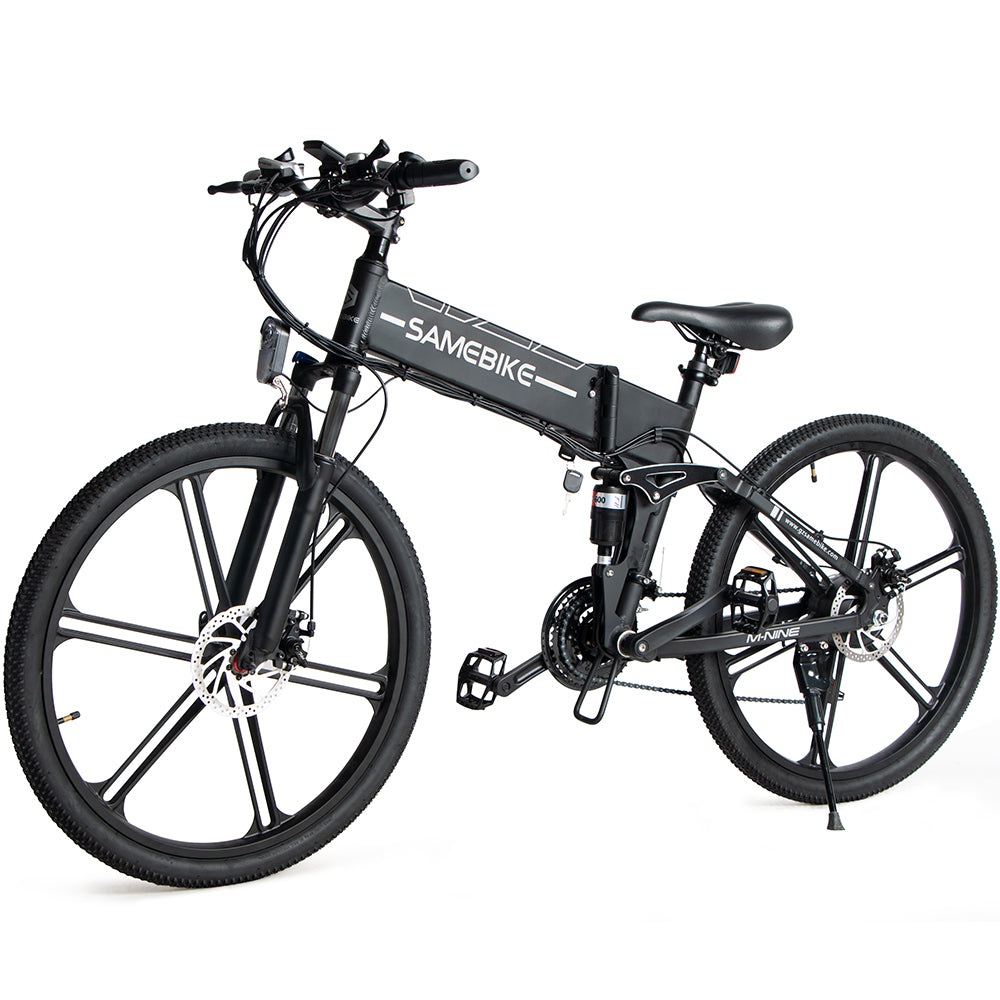 SAMEBIKE LO26-II-IT Bicicleta Elétrica - Motor 500W Bateria 48V10AH Autonomia 40KM Travão a Disco Mecânico - Preto