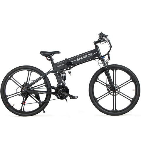 SAMEBIKE LO26-II-IT Bicicleta Elétrica - Motor 500W Bateria 48V10AH Autonomia 40KM Travão a Disco Mecânico - Preto