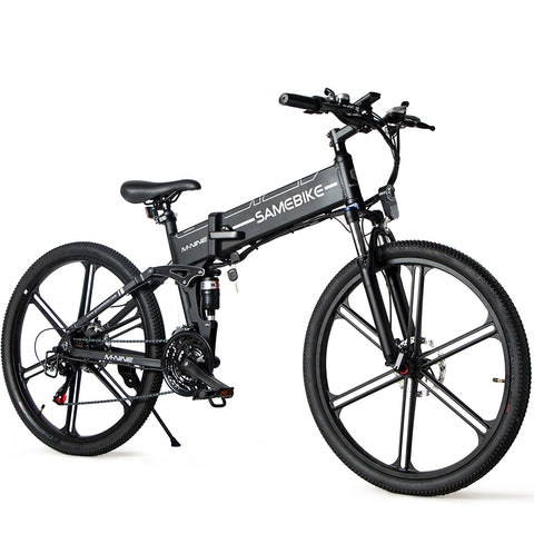 SAMEBIKE LO26-II-IT Bicicleta Elétrica - Motor 500W Bateria 48V10AH Autonomia 40KM Travão a Disco Mecânico - Preto