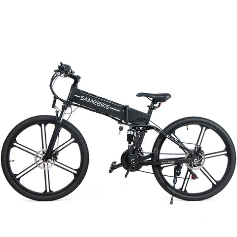 SAMEBIKE LO26-II-IT Bicicleta Elétrica - Motor 500W Bateria 48V10AH Autonomia 40KM Travão a Disco Mecânico - Preto