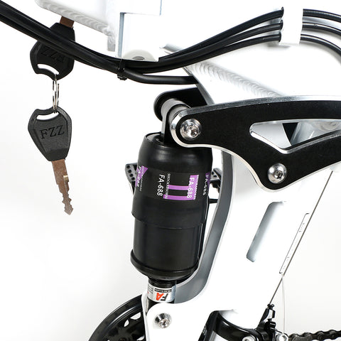 SAMEBIKE LO26-II-IT Bicicleta Elétrica - Motor 500W Bateria 48V10AH Autonomia 40KM Travão a Disco Mecânico - Branco