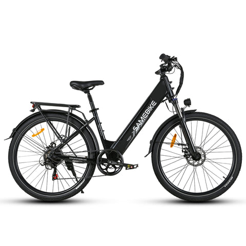 SAMEBIKE RS-A01 Pro Bicicleta Elétrica - Motor 350W Bateria 36V15AH Autonomia 40KM Travão a Disco Mecânico - Preto