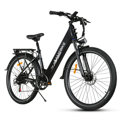 SAMEBIKE RS-A01 Pro Bicicleta Elétrica - Motor 350W Bateria 36V15AH Autonomia 40KM Travão a Disco Mecânico - Preto