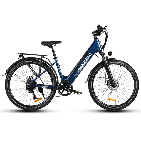 SAMEBIKE RS-A01 Pro Bicicleta Elétrica - Motor 350W Bateria 36V15AH Autonomia 40KM Travão a Disco Mecânico - Azul