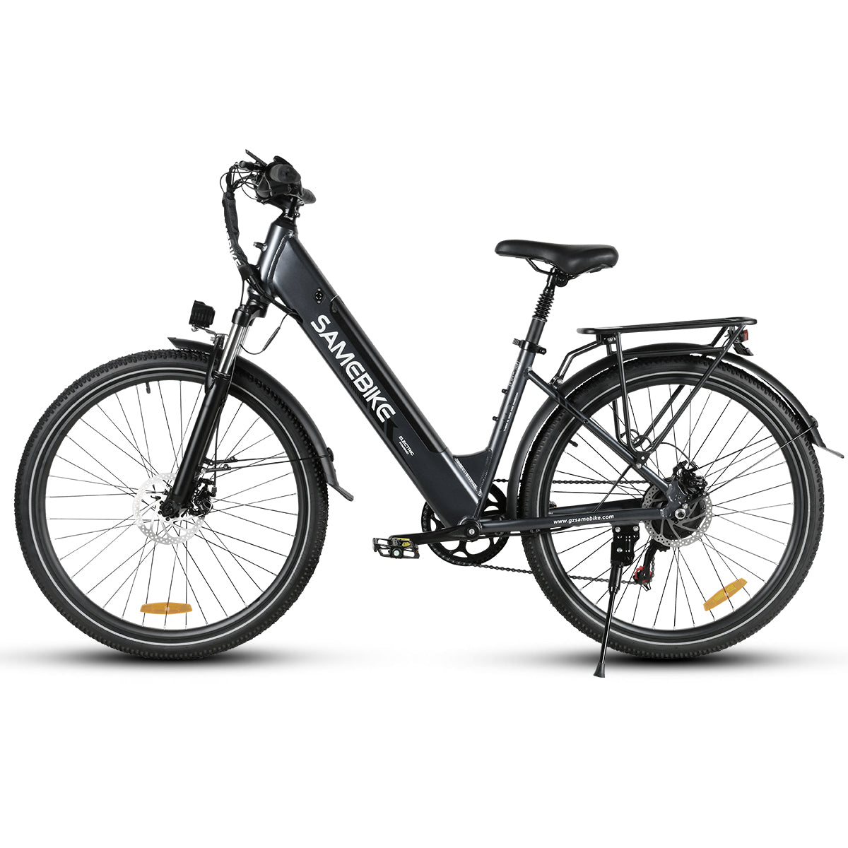 SAMEBIKE RS-A01 Pro Bicicleta Elétrica - Motor 350W Bateria 36V15AH Autonomia 40KM Travão a Disco Mecânico - Cinza