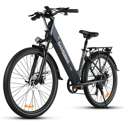 SAMEBIKE RS-A01 Pro Bicicleta Elétrica - Motor 350W Bateria 36V15AH Autonomia 40KM Travão a Disco Mecânico - Cinza