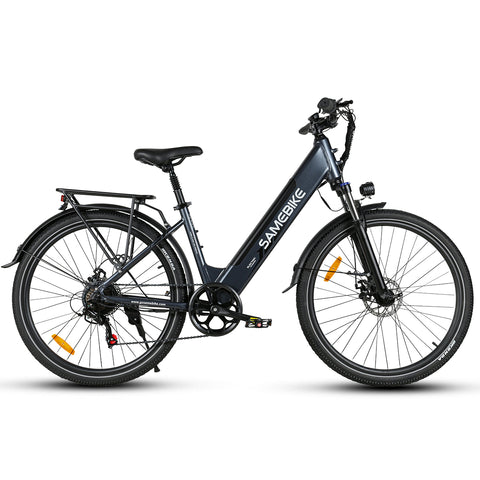 SAMEBIKE RS-A01 Pro Bicicleta Elétrica - Motor 350W Bateria 36V15AH Autonomia 40KM Travão a Disco Mecânico - Cinza