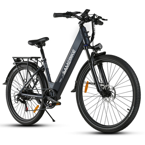 SAMEBIKE RS-A01 Pro Bicicleta Elétrica - Motor 350W Bateria 36V15AH Autonomia 40KM Travão a Disco Mecânico - Cinza