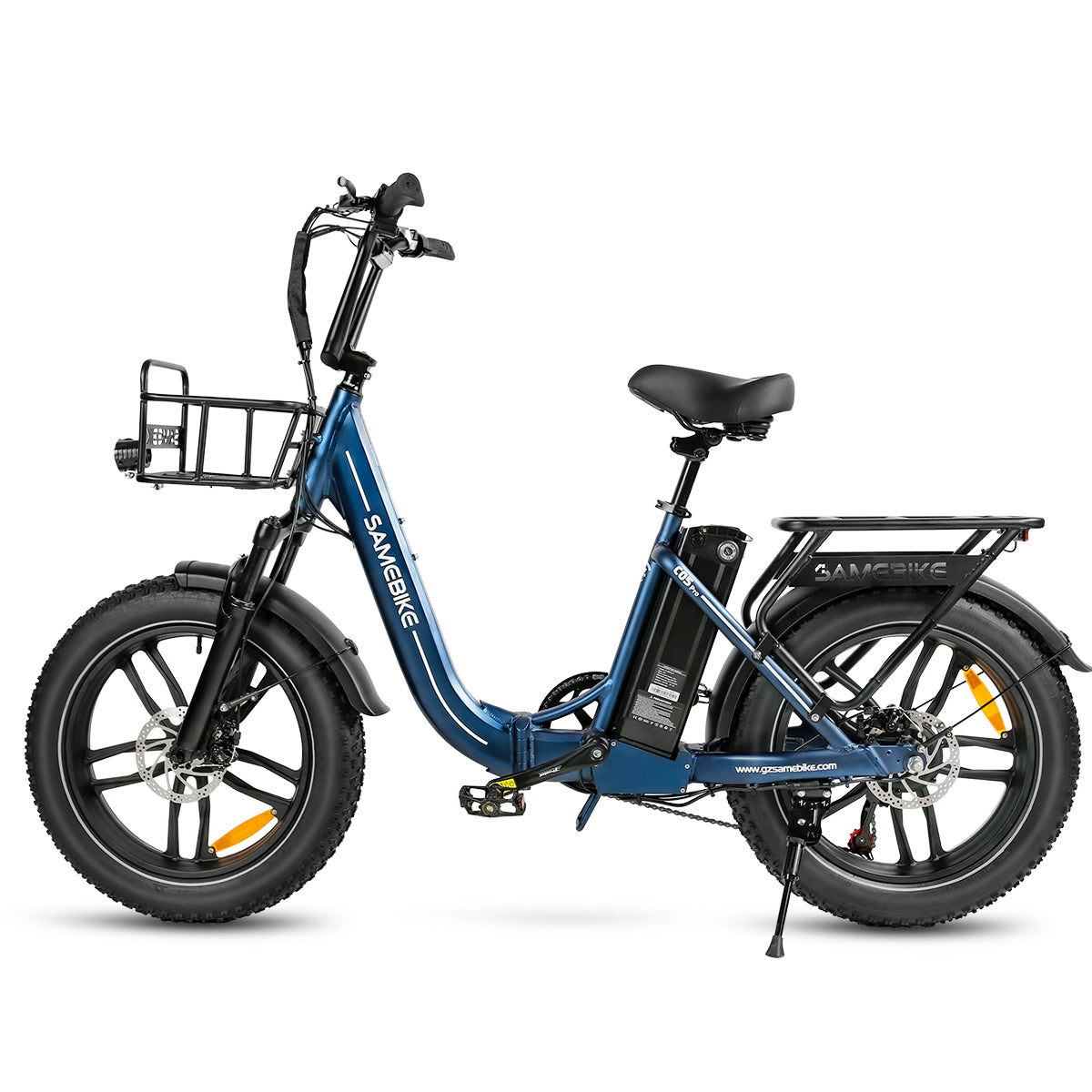 SAMEBIKE C05 Pro Bicicleta Elétrica - Motor 350W Bateria 36V13Ah Autonomia 35KM Travão a Disco Mecânico - Azul Escuro