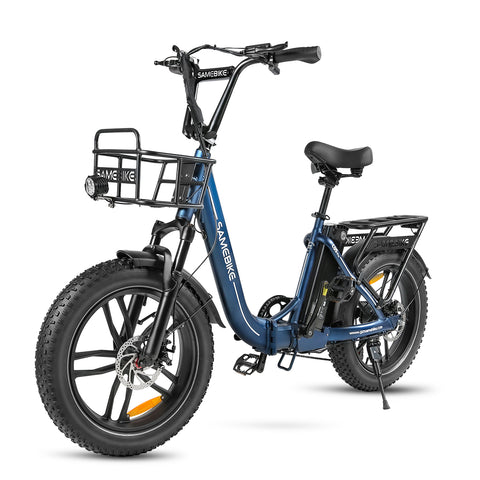 SAMEBIKE C05 Pro Bicicleta Elétrica - Motor 350W Bateria 36V13Ah Autonomia 35KM Travão a Disco Mecânico - Azul Escuro