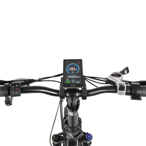 SAMEBIKE LOTDM200-II Bicicleta Elétrica - Motor 500W Bateria 48V13Ah Autonomia 40KM Travão a Disco Mecânico - Azul Escuro