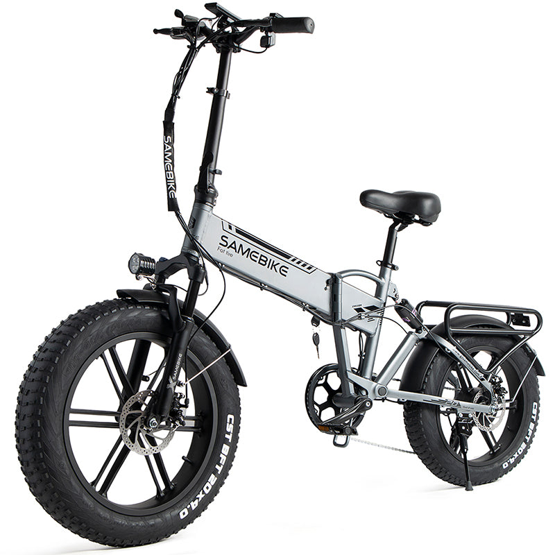 SAMEBIKE XWLX09 IT Bicicleta Elétrica - Motor 500W Bateria 48V10AH Autonomia 40KM Travão a Disco Mecânico - Cinza Prateado