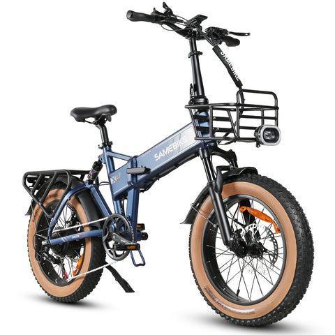 SAMEBIKE XWLX09-II Bicicleta Elétrica - Motor 1000W Bateria 48V15AH Autonomia 65KM Travão a Disco Hidráulico - Azul