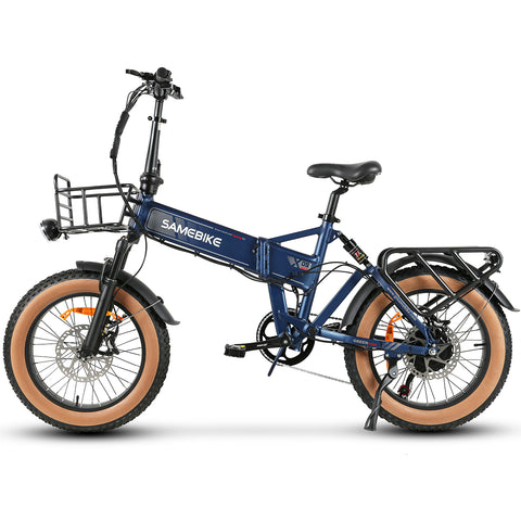 SAMEBIKE XWLX09-II Bicicleta Elétrica - Motor 1000W Bateria 48V15AH Autonomia 65KM Travão a Disco Hidráulico - Azul