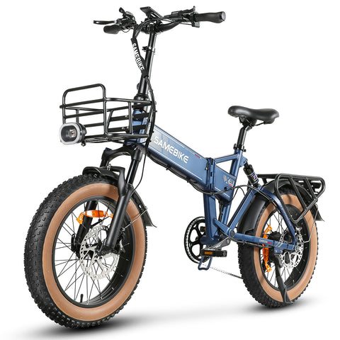 SAMEBIKE XWLX09-II Bicicleta Elétrica - Motor 1000W Bateria 48V15AH Autonomia 65KM Travão a Disco Hidráulico - Azul