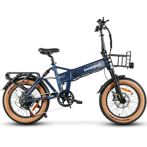 SAMEBIKE XWLX09-II Bicicleta Elétrica - Motor 1000W Bateria 48V15AH Autonomia 65KM Travão a Disco Hidráulico - Azul