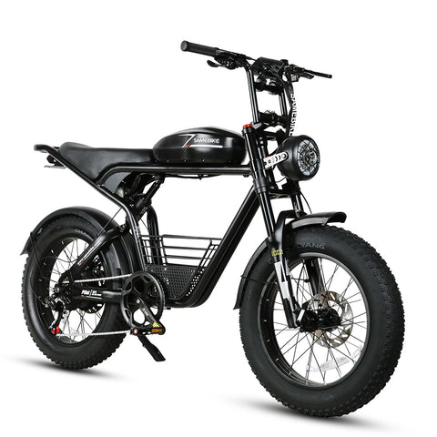 SAMEBIKE M20-I Bicicleta Elétrica - Motor 1200W Bateria 48V18Ah Autonomia 65KM Travão a Disco Hidráulico - Preto