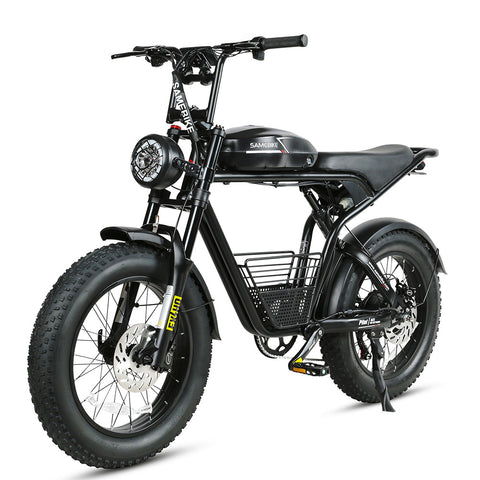 SAMEBIKE M20-I Bicicleta Elétrica - Motor 1200W Bateria 48V18Ah Autonomia 65KM Travão a Disco Hidráulico - Preto