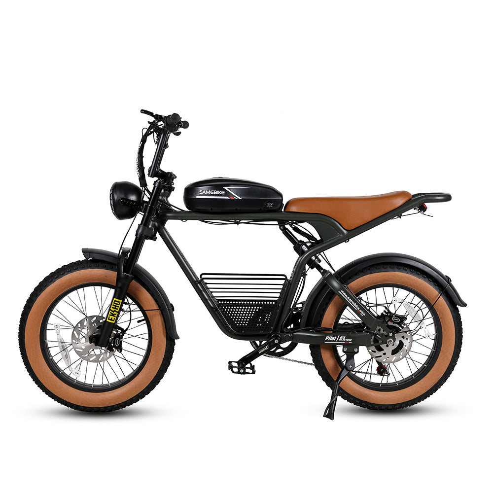 SAMEBIKE M20-I Bicicleta Elétrica - Motor 1200W Bateria 48V18Ah Autonomia 65KM Travão a Disco Hidráulico - Verde