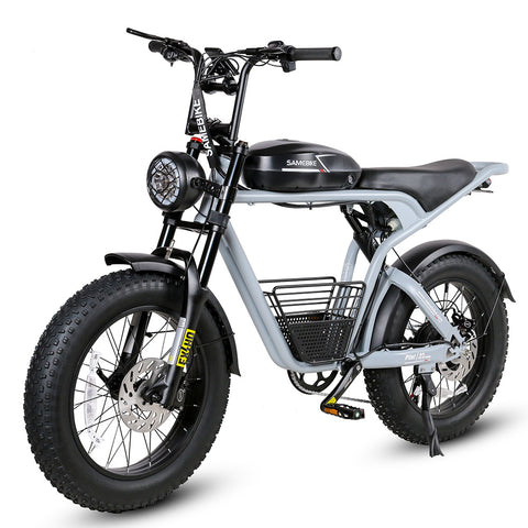 SAMEBIKE M20-I Bicicleta Elétrica - Motor 1200W Bateria 48V18Ah Autonomia 65KM Travão a Disco Hidráulico - Azul