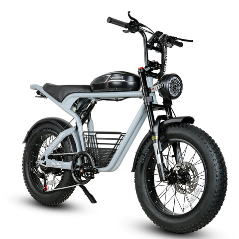 SAMEBIKE M20-I Bicicleta Elétrica - Motor 1200W Bateria 48V18Ah Autonomia 65KM Travão a Disco Hidráulico - Azul
