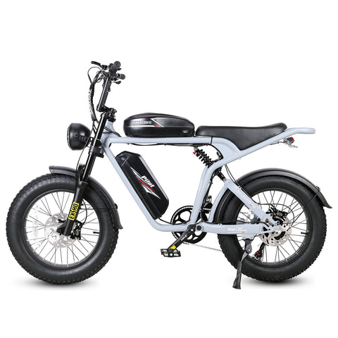 SAMEBIKE M20-II Bicicleta Elétrica - Motor 1200W Bateria Dupla 48V18AH*2 Autonomia 110KM Travão a Disco Hidráulico - Cinza Prateado