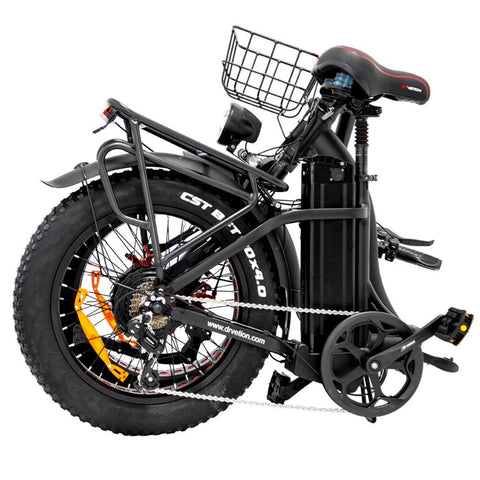 Bicicleta elétrica DrveTion CT20 - Potência 750W Bateria 48V 10AH Rodas 20" Travões de Disco - Preto