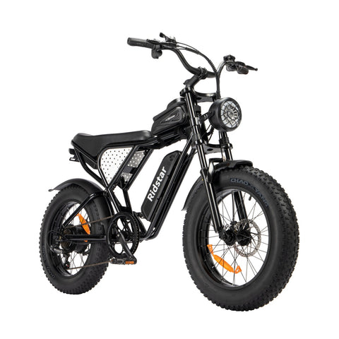 Ridstar Q20 Bicicleta Elétrica - Motor 500W Bateria 48V15Ah Pneus de 20 Polegadas Travão a Disco Mecânico - Preto